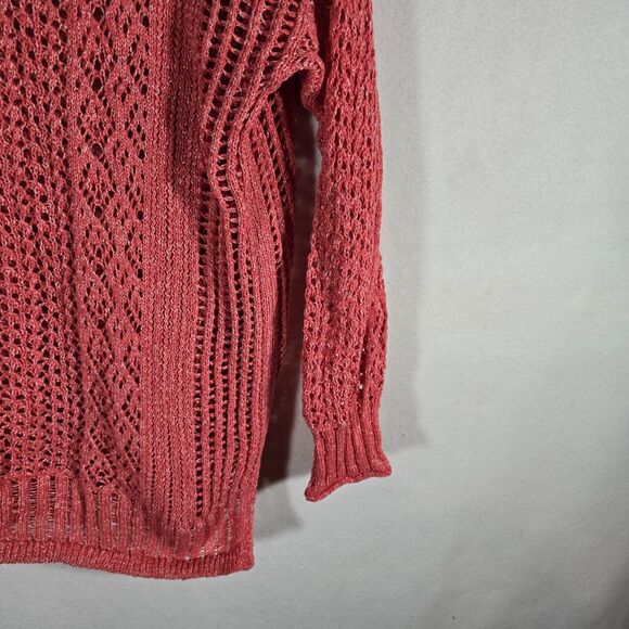 Chicos Pink Shimmer Sweater Size 0 Small, Gently Used, slip holes, summer cover - Picture 11 of 12